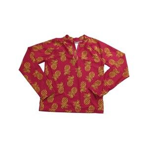 Crazy8 Pink Pineapple Print Long Sleeve Rash Guard Girl's Sz. L 10-12